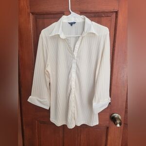 Cream Button-Up Women's Top